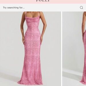 Oh Polly Pink Sequin Maxi Dress